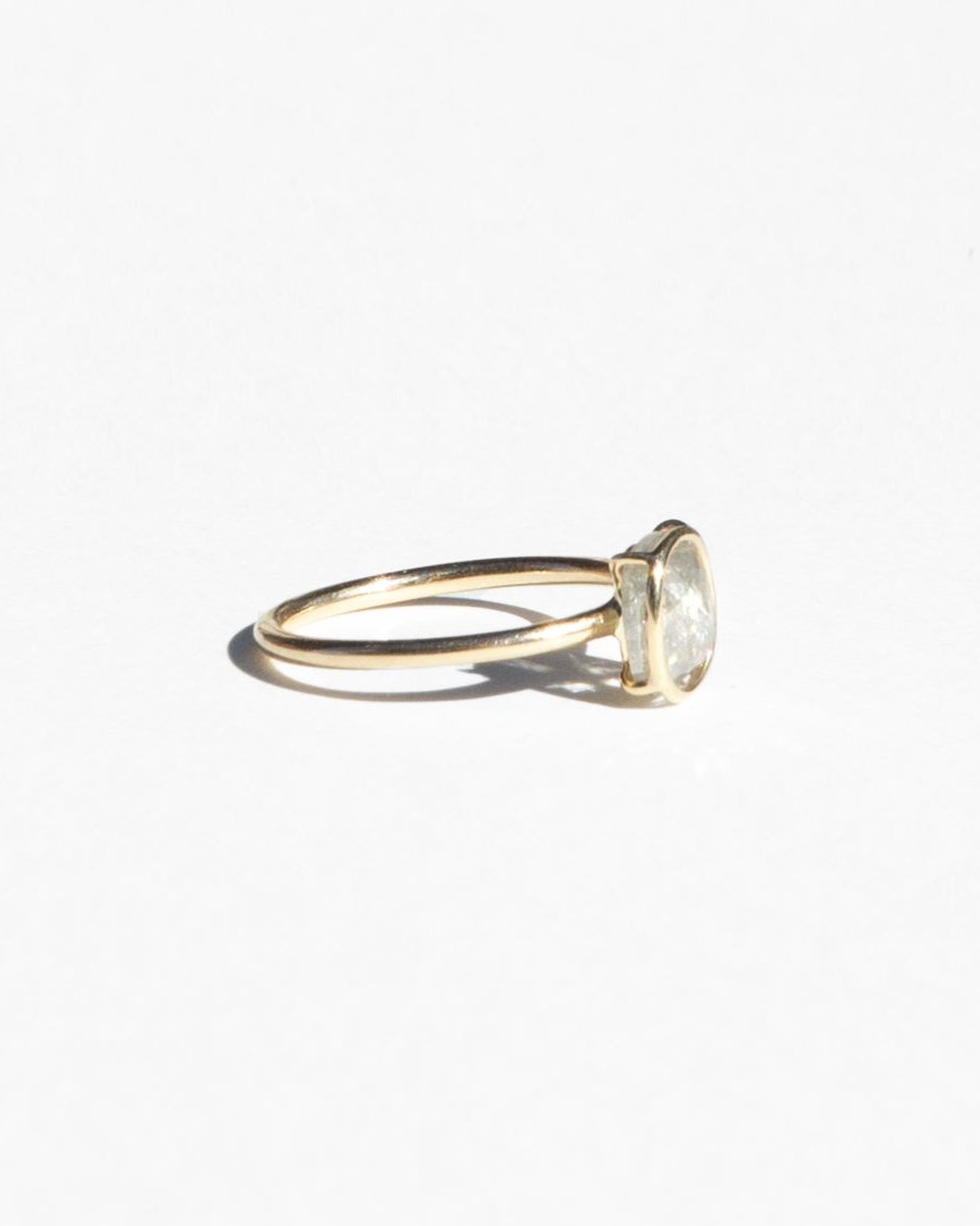 14K Hazel Mineral Diamond Floating Ring