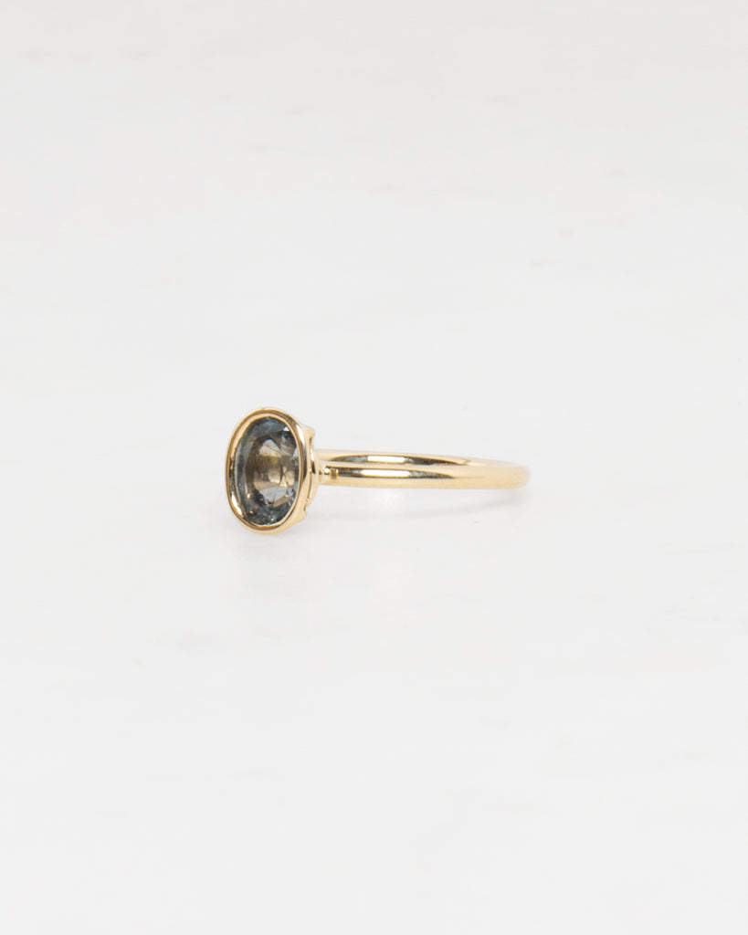 14K Petrichor Sapphire Floating Ring