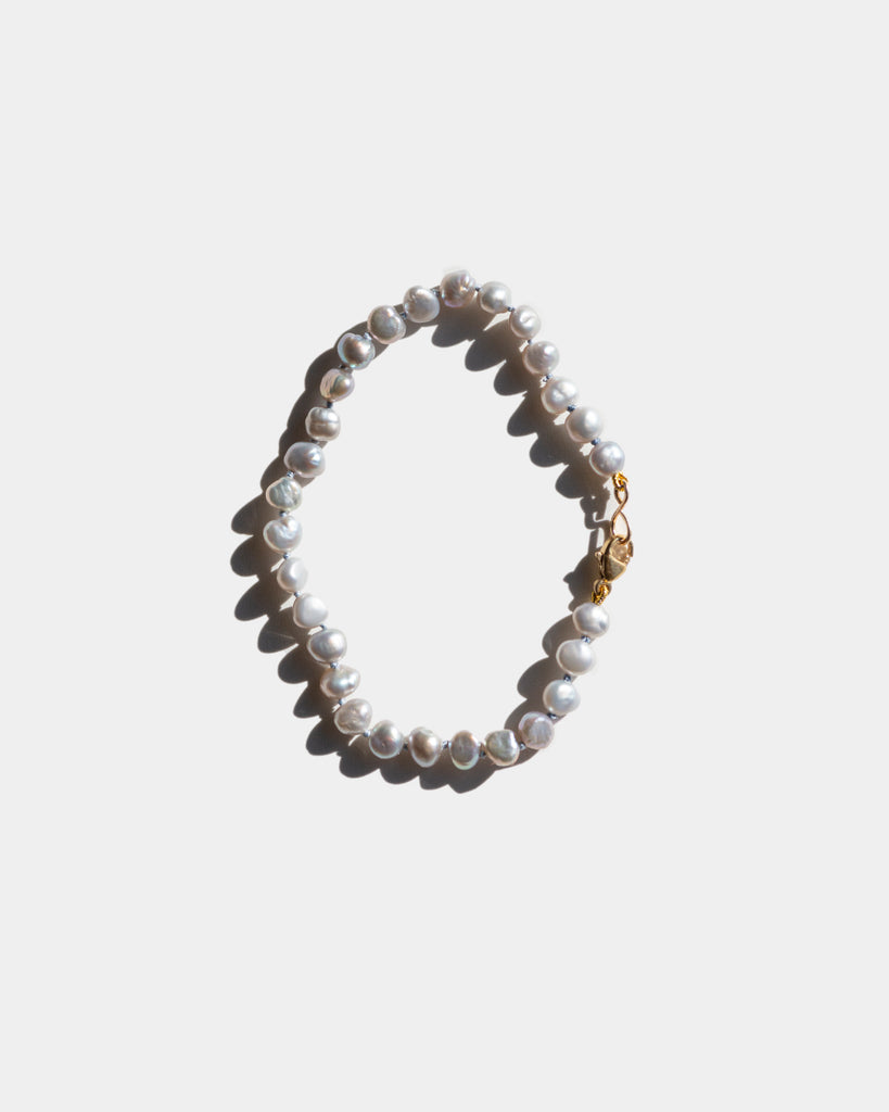 Silver Pearl Layering Bracelet