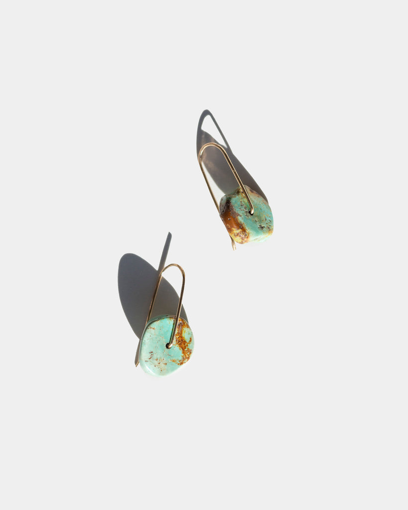 Turquoise Disk Earrings