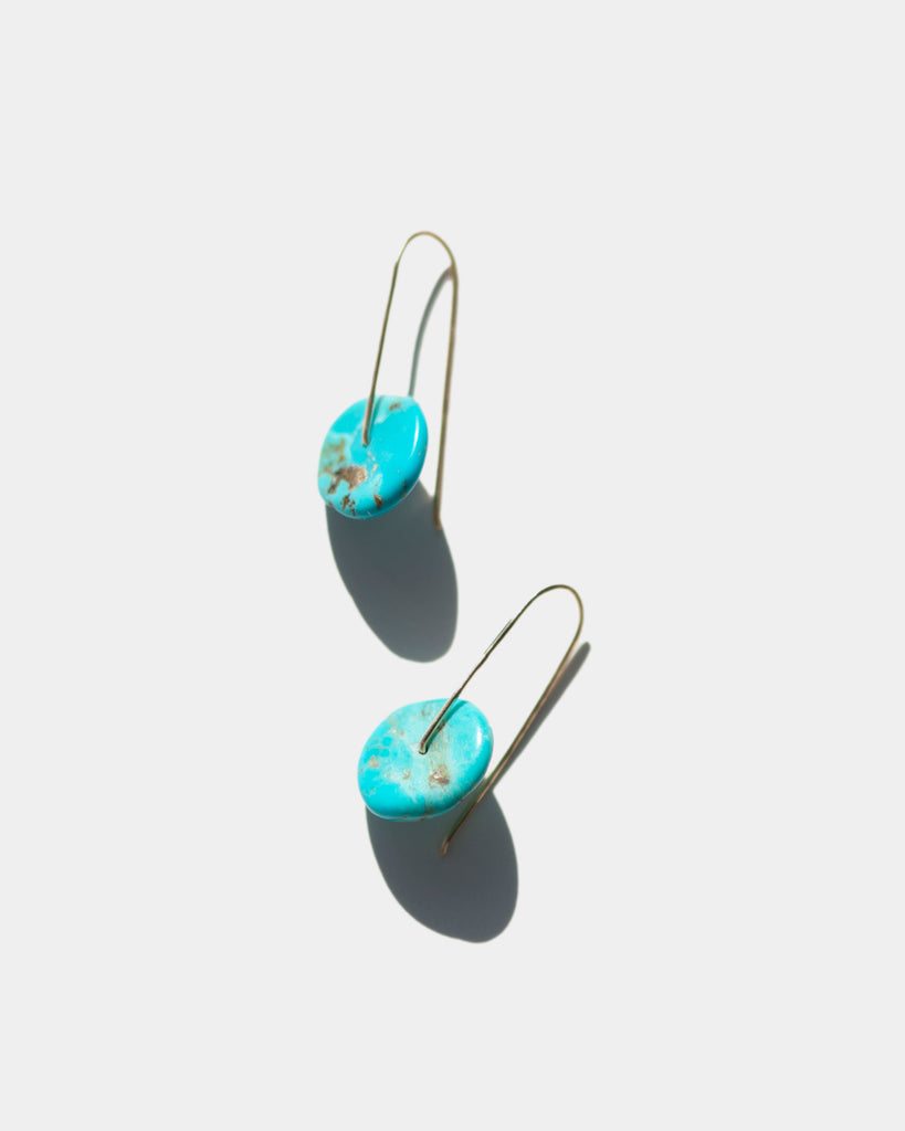 Turquoise Disk Earrings