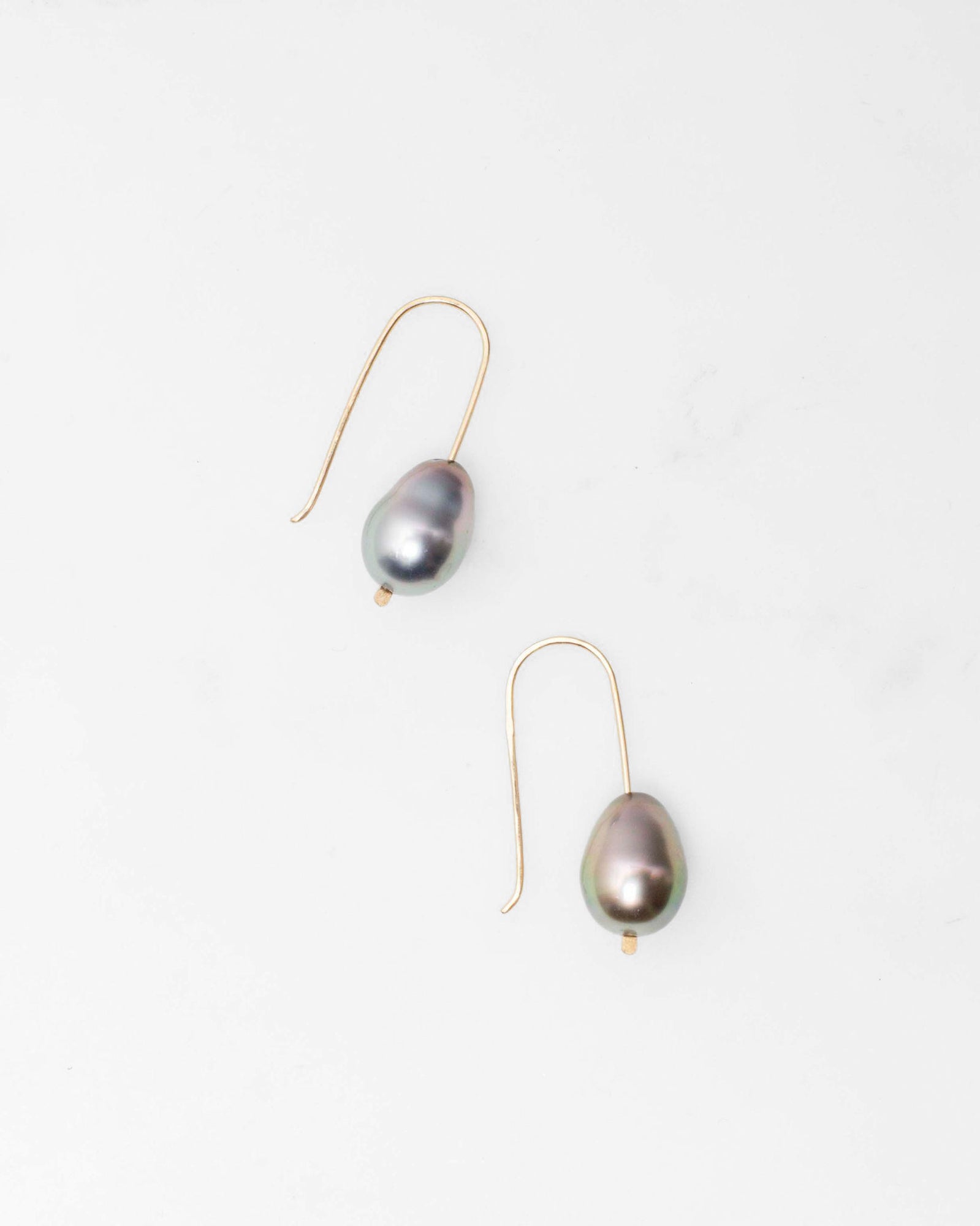 14K Tahitian Pearl Drop Earrings