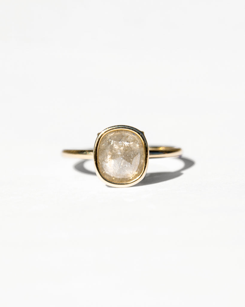 14K Warm Mineral Diamond Floating Ring