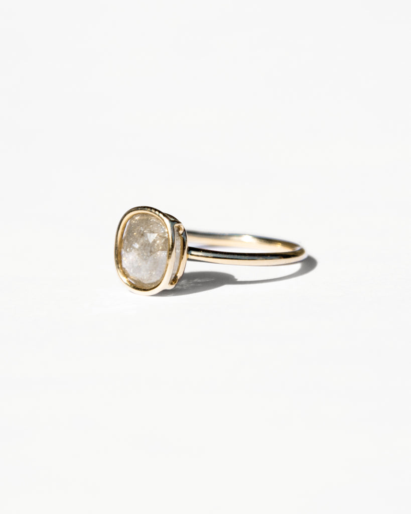 14K Warm Mineral Diamond Floating Ring