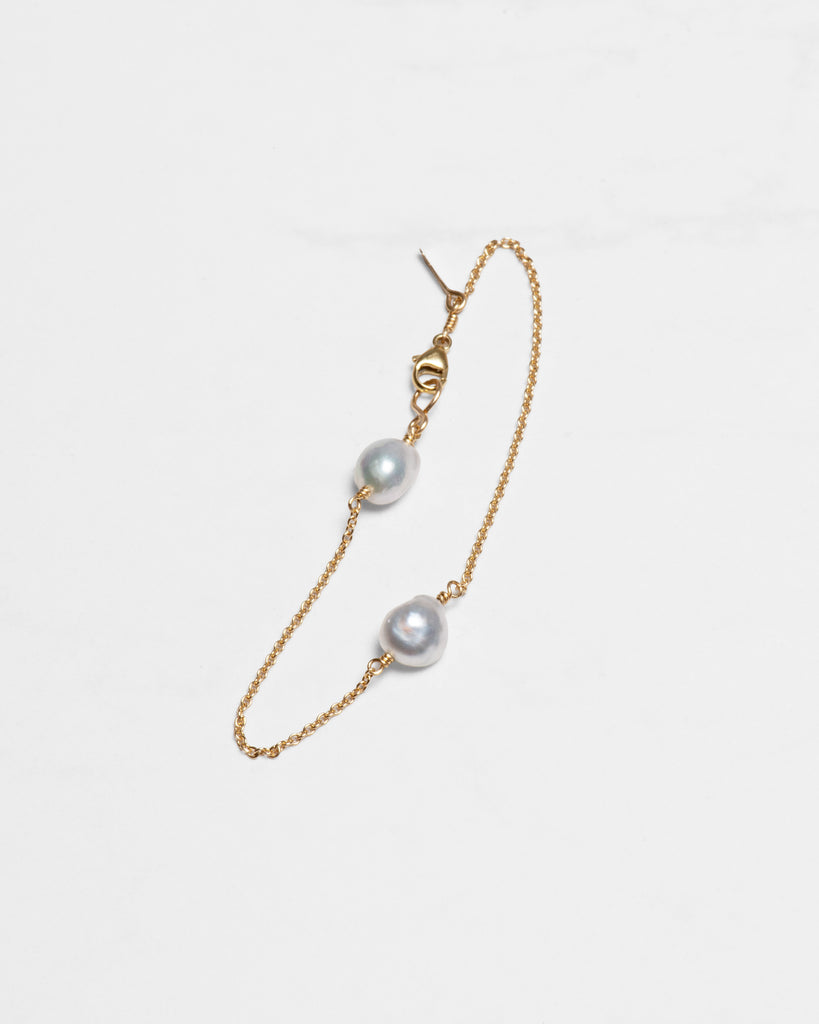 14K Keshi Pearl Chain Bracelet