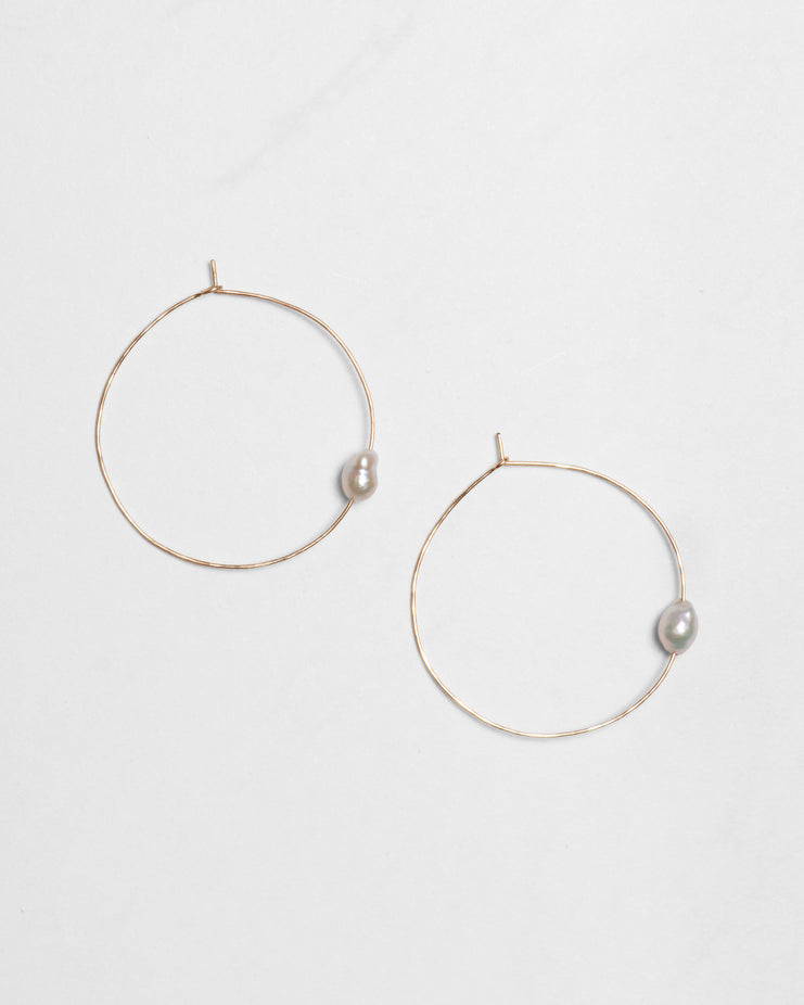 Baroque Pearl Hoops