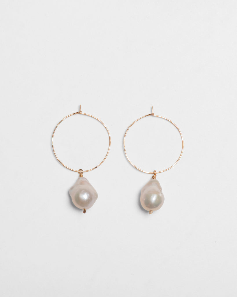 Baroque Pearl Drop Hoops