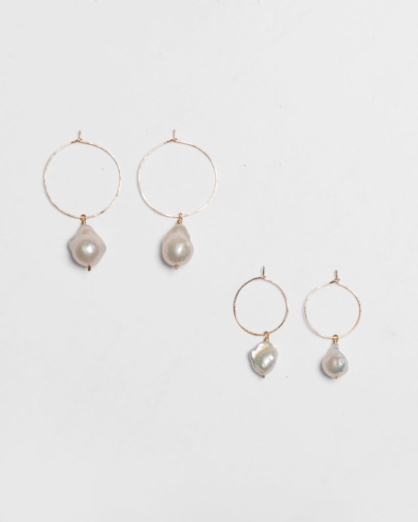 Baroque Pearl Drop Hoops