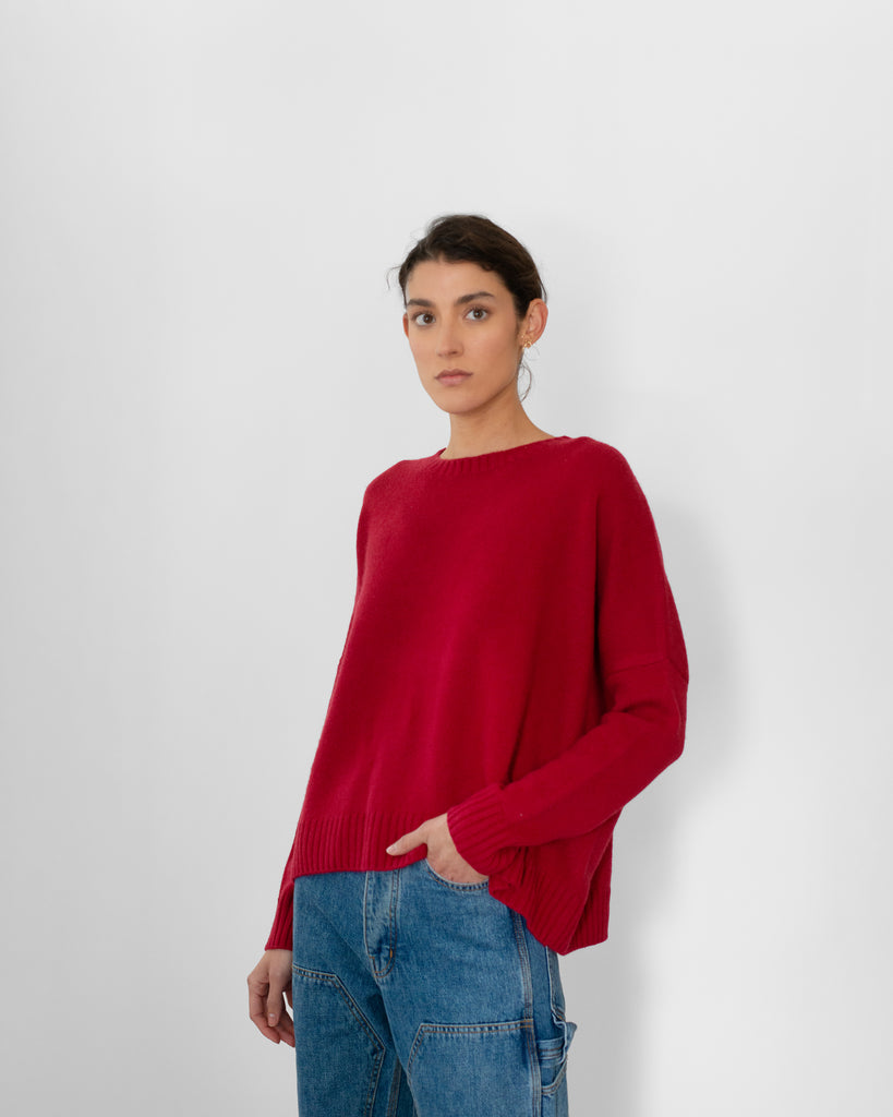 Organic by John Patrick - Wide Pullover in Ruby