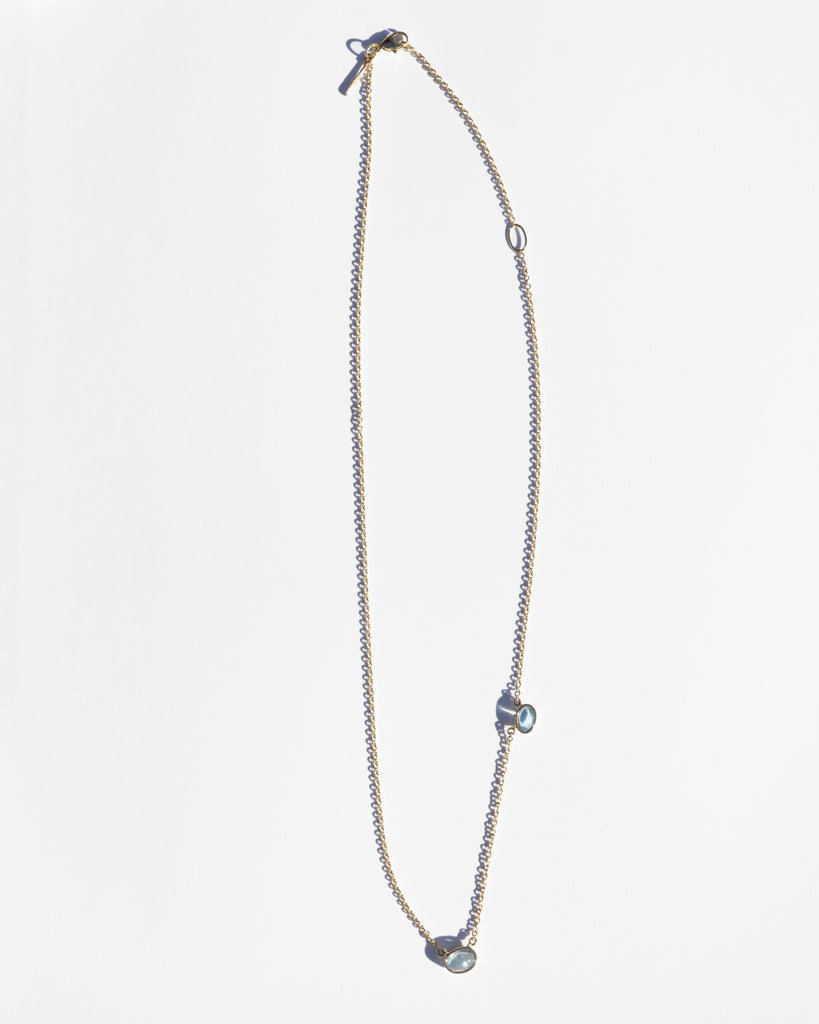 14K Twin Glace Floating Necklace