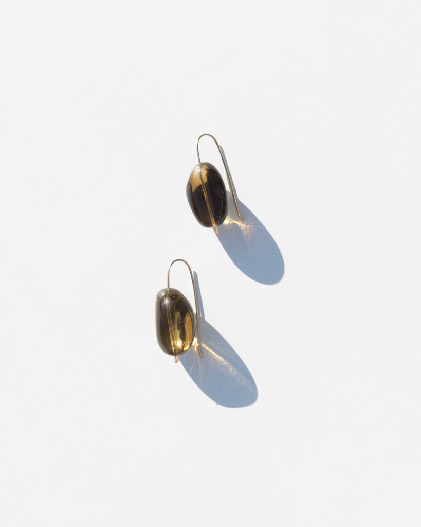 Cognac Quartz Drop Earrings