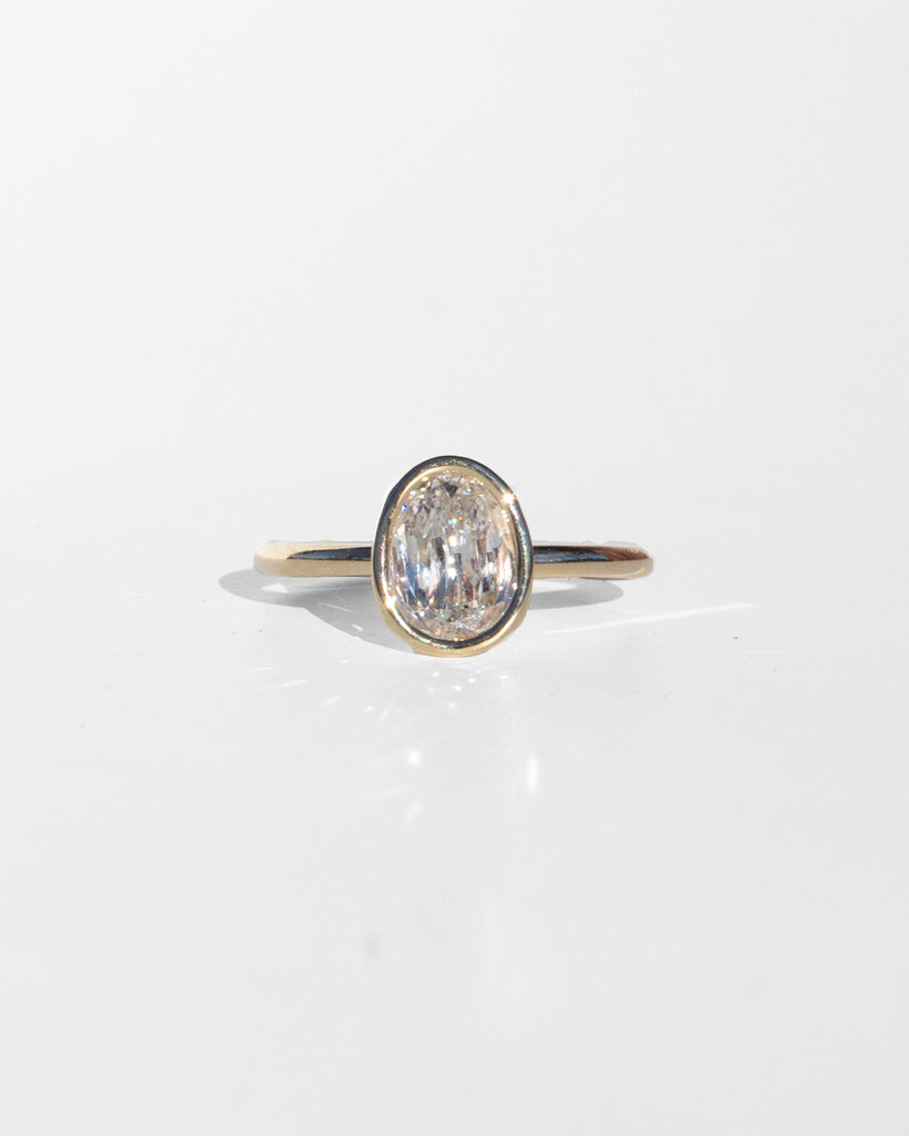 14K Lab Grown Egg Diamond Ring