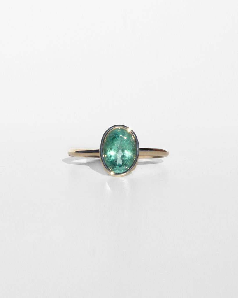 14K Oval Tourmaline Ring