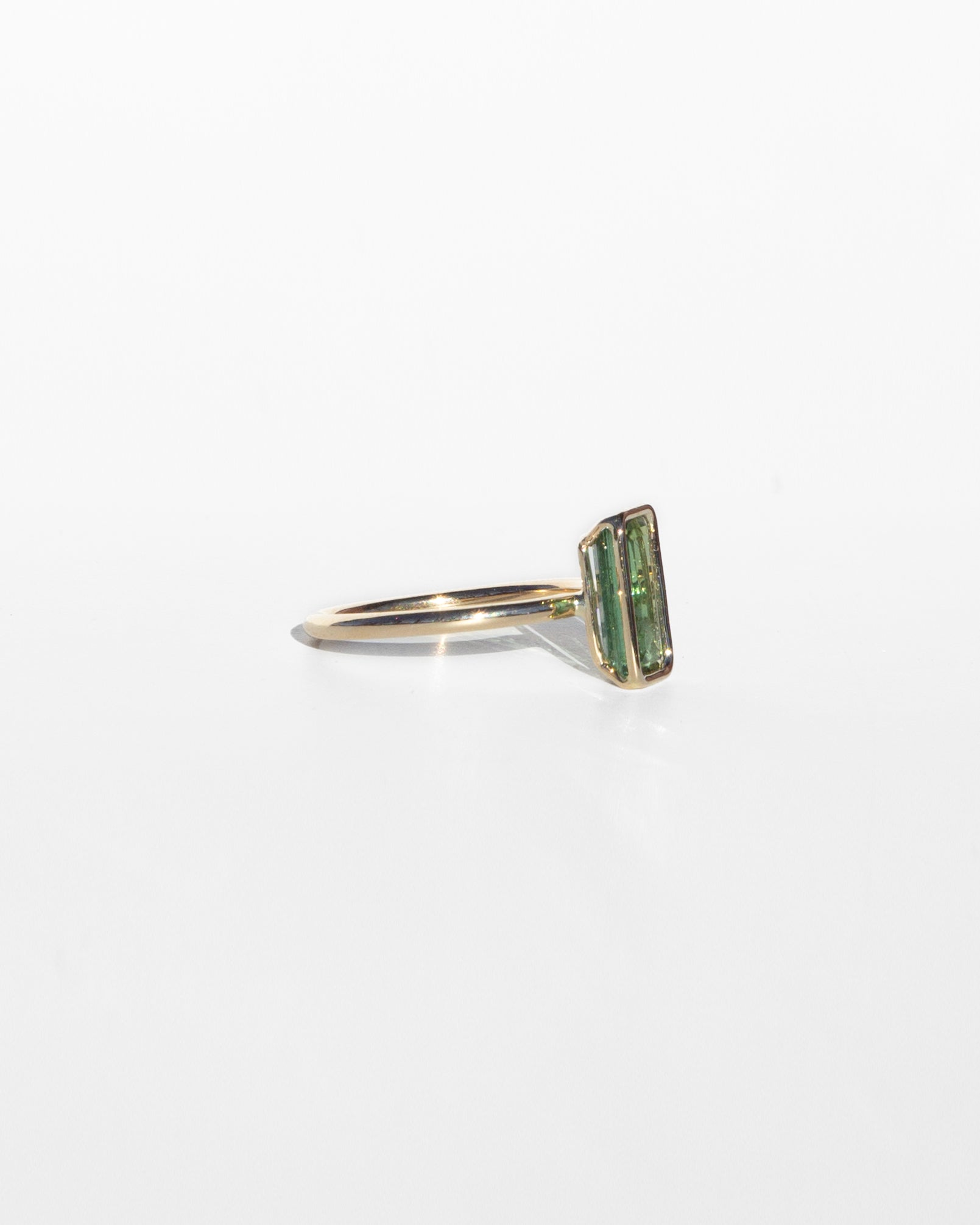 14K Emerald Cut Tourmaline Ring