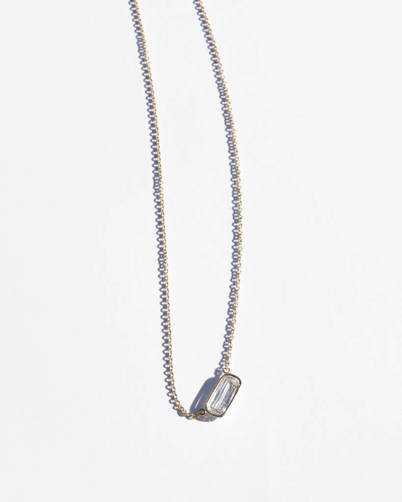 14K  East West Diamond Floating Necklace