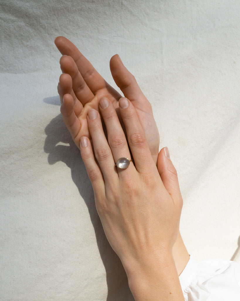 14K East/West Moonstone Ring