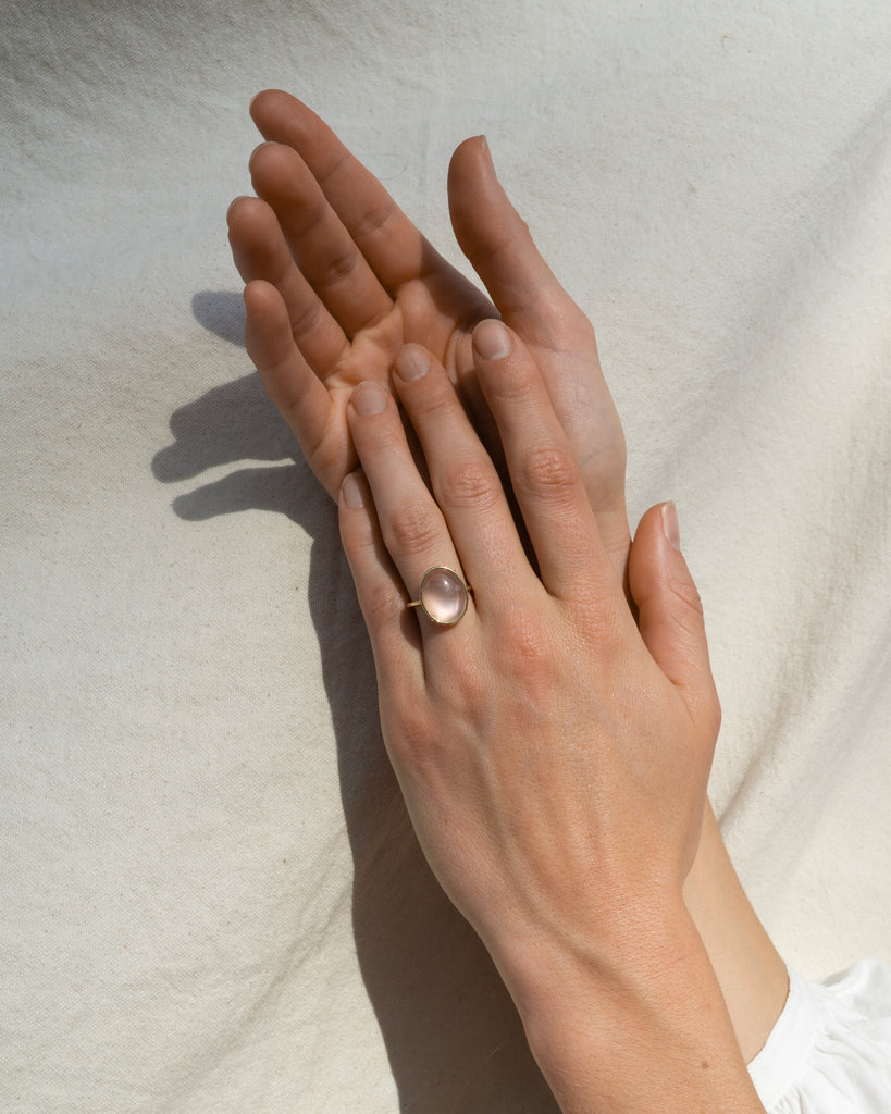 14K Moonstone Floating Ring